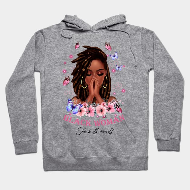 She built herself, Black Girl, Black Girl Magic, Black Women Hoodie by UrbanLifeApparel